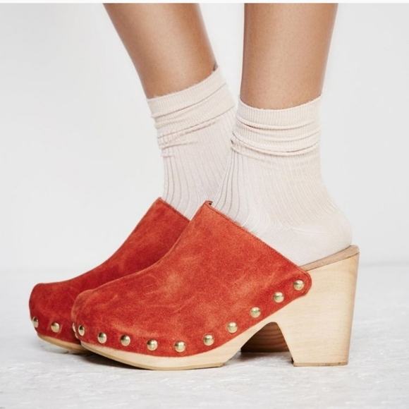 Free People Shoes - Free People Ring Leader Clog Orange Suede